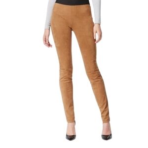 INC Petite Faux Suede Leggings 4P Brown Camel Stretch Pull On Skinny Pants